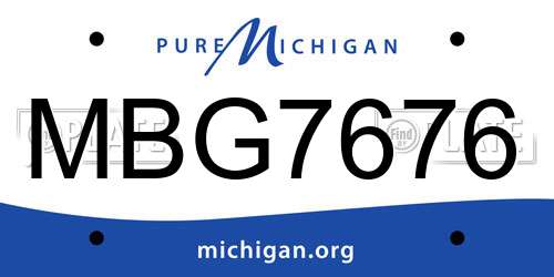 MBG7676 Michigan License Plate