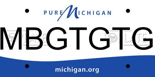 MBGTGTG Michigan License Plate