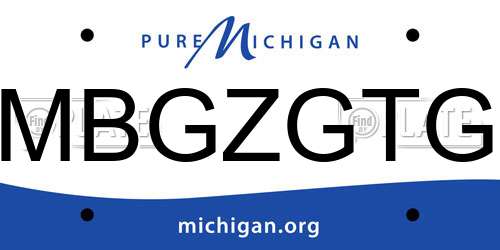 MBGZGTG Michigan License Plate
