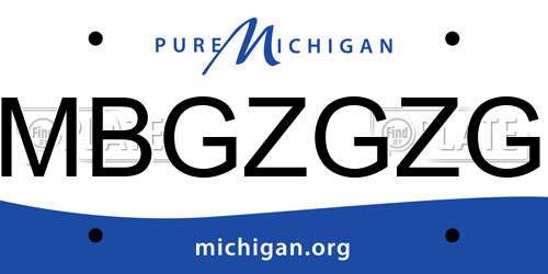 MBGZGZG Michigan License Plate
