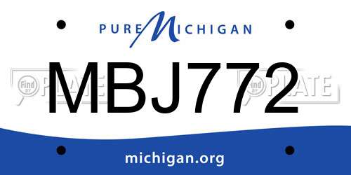 MBJ772 Michigan License Plate