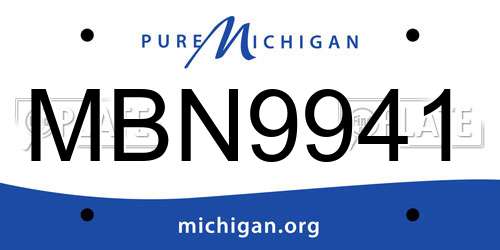 MBN9941 Michigan License Plate