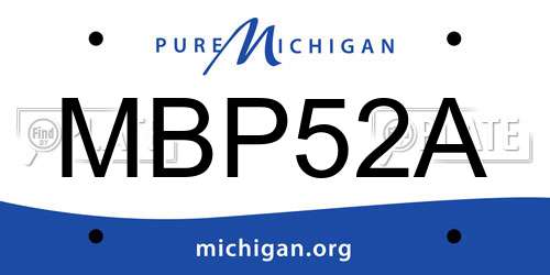 MBP52A Michigan License Plate