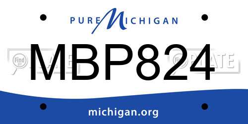 MBP824 Michigan License Plate
