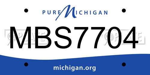 MBS7704 Michigan License Plate