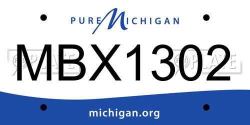 MBX1302 Michigan License Plate