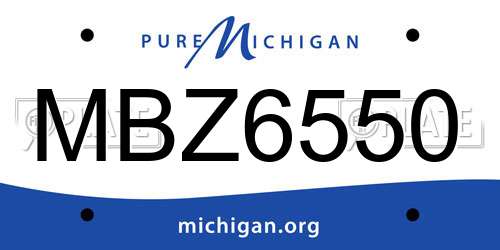 MBZ6550 Michigan License Plate
