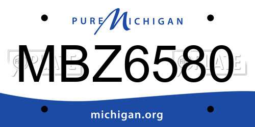MBZ6580 Michigan License Plate