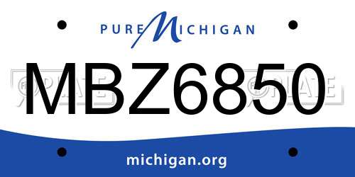 MBZ6850 Michigan License Plate