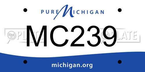 MC239 Michigan License Plate