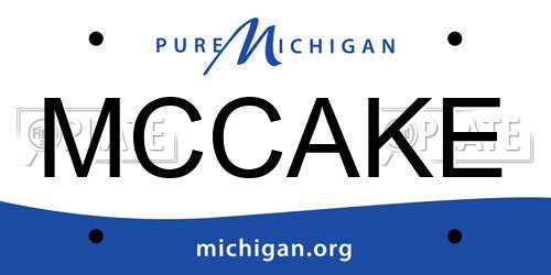 MCCAKE Michigan License Plate