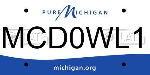 MCD0WL1 Michigan License Plate