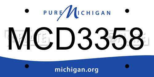 MCD3358 Michigan License Plate