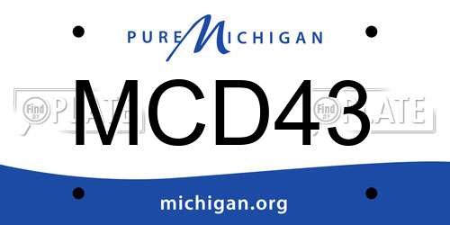 MCD43 Michigan License Plate