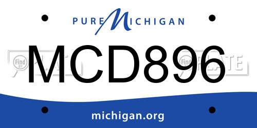 MCD896 Michigan License Plate