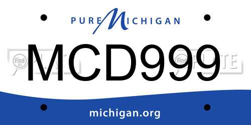 MCD999 Michigan License Plate