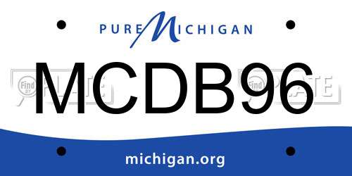 MCDB96 Michigan License Plate