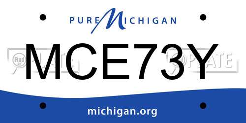 MCE73Y Michigan License Plate