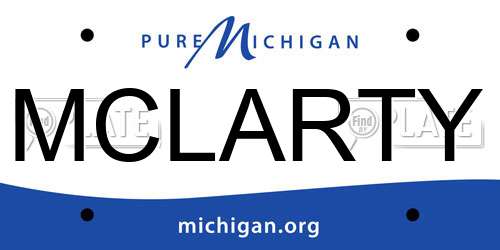 MCLARTY Michigan License Plate