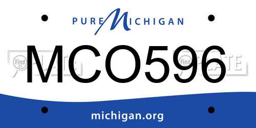 MCO596 Michigan License Plate