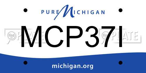 MCP37I Michigan License Plate