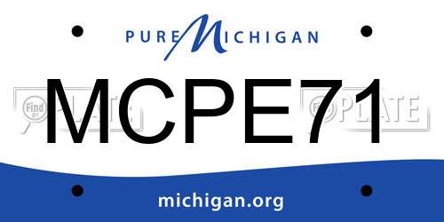 MCPE71 Michigan License Plate