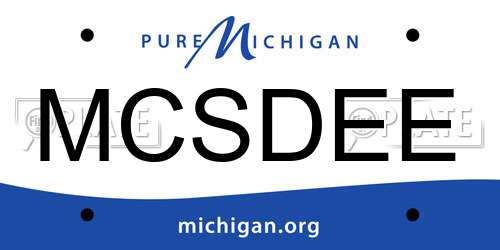MCSDEE Michigan License Plate