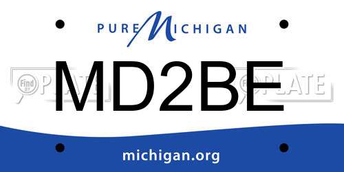 MD2BE Michigan License Plate