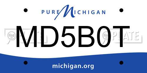 MD5B0T Michigan License Plate