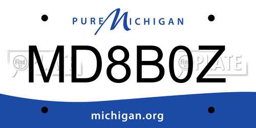 MD8B0Z Michigan License Plate