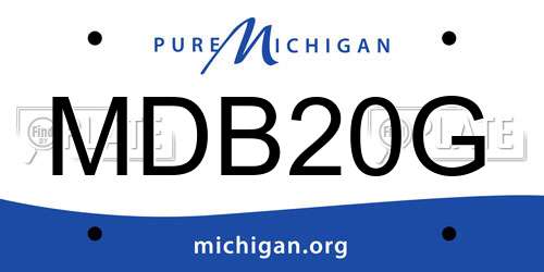 MDB20G Michigan License Plate
