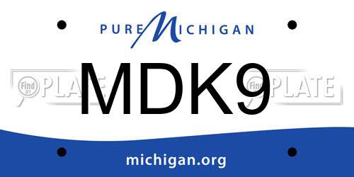 MDK9 Michigan License Plate