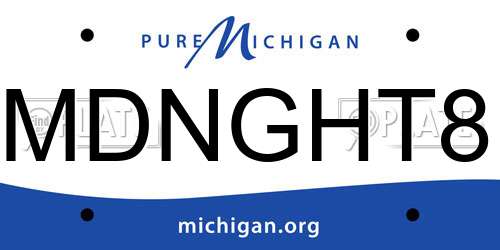 MDNGHT8 Michigan License Plate