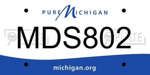 MDS802 Michigan License Plate