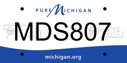 MDS807 Michigan License Plate