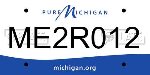 ME2R012 Michigan License Plate