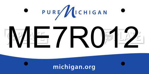 ME7R012 Michigan License Plate