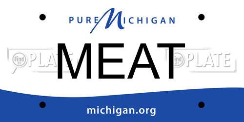 MEAT Michigan License Plate