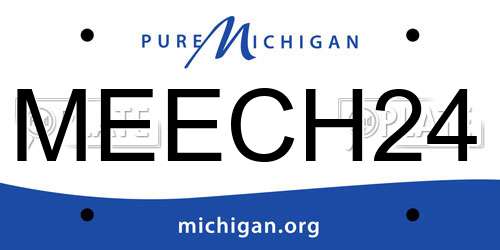 MEECH24 Michigan License Plate