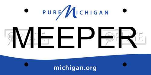 MEEPER Michigan License Plate