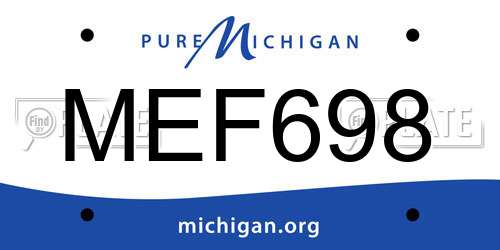 MEF698 Michigan License Plate