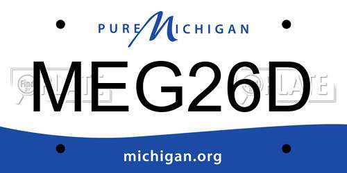 MEG26D Michigan License Plate