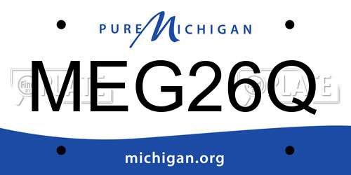 MEG26Q Michigan License Plate