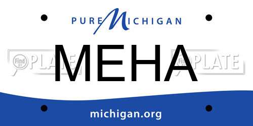 MEHA Michigan License Plate