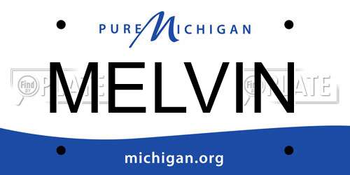 MELVIN Michigan License Plate