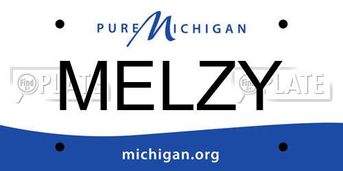 MELZY Michigan License Plate