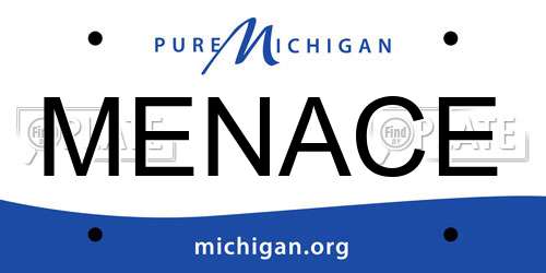 MENACE Michigan License Plate