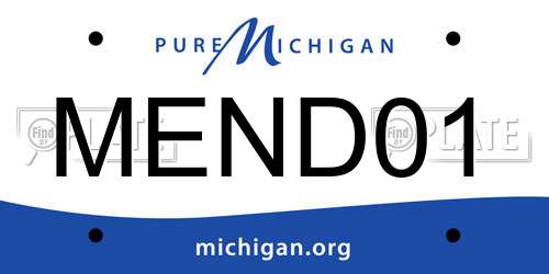 MEND01 Michigan License Plate