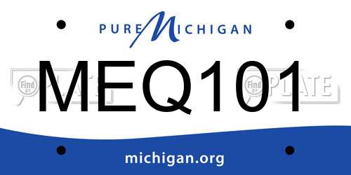 MEQ101 Michigan License Plate