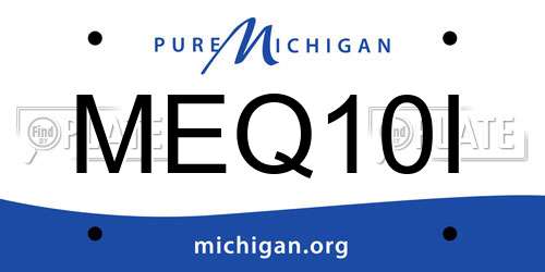 MEQ10I Michigan License Plate